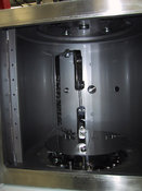 Detail of the recipient with mounted graphite rod On this picture you see a detail of the recipient. A carbon rod is clamped to the copper electrodes.