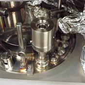 Detail: 1"-Magnetron sputtering source On this picture you see a 1 inch magnetron source