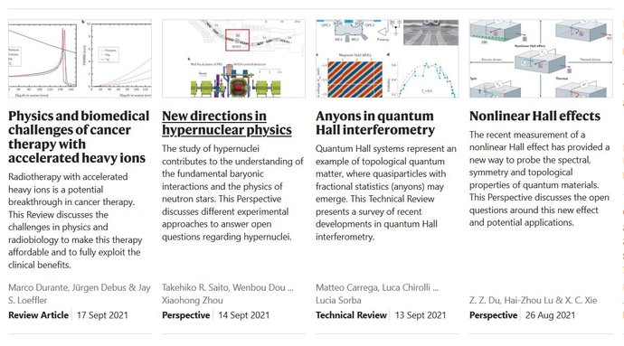 Breites thematisches Spektrum der GSI- und FAIR-Forschung, erschienen in der Online-Zeitschrift Nature Reviews Physics.